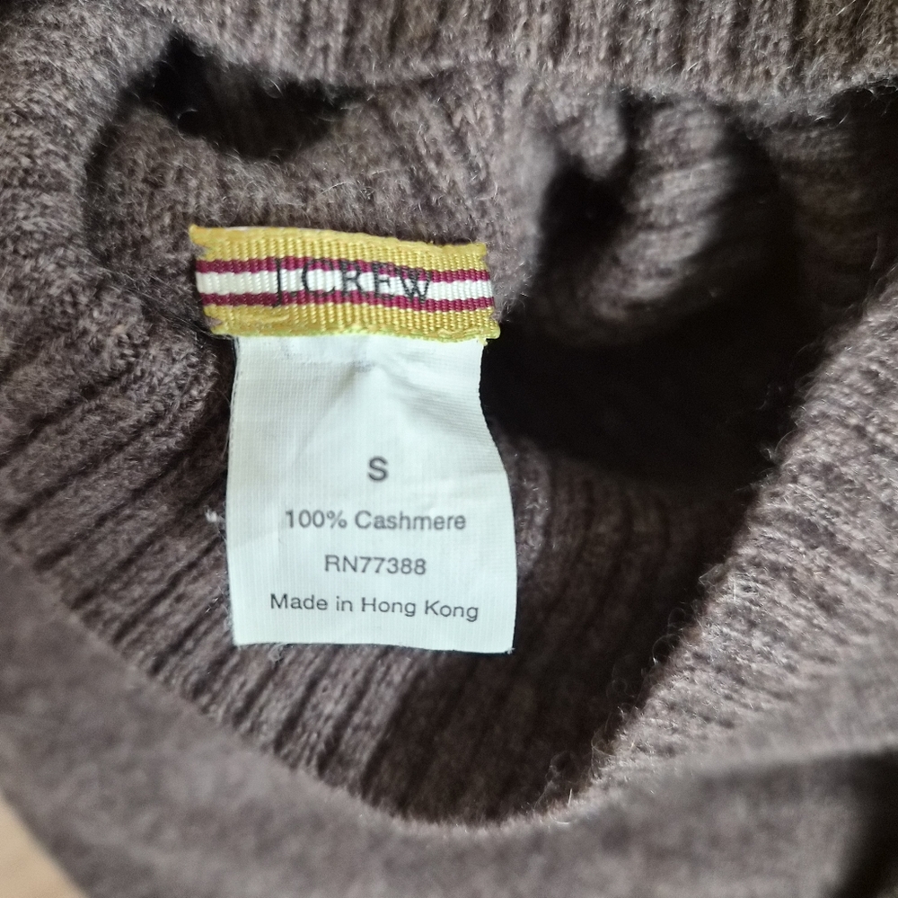 J. Crew Brown Cashmere Turtleneck Sweater - Picture 3 of 3